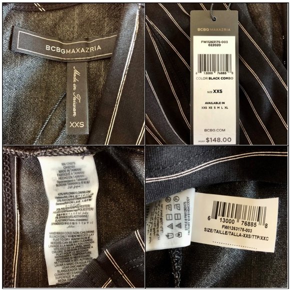 *NWT* BCBGMaxAzria Pinstriped V-Neck Sleeveless Suit-Inspired Top - Size XXS - Picture 15 of 15